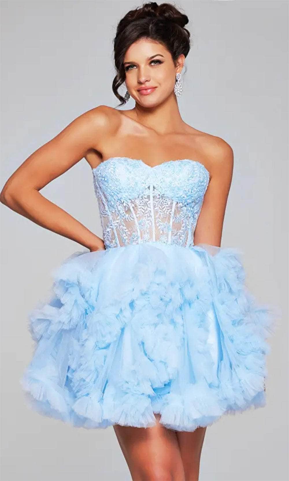 Jovani 40628 - Floral Embroidered Cocktail Dress - Image 3