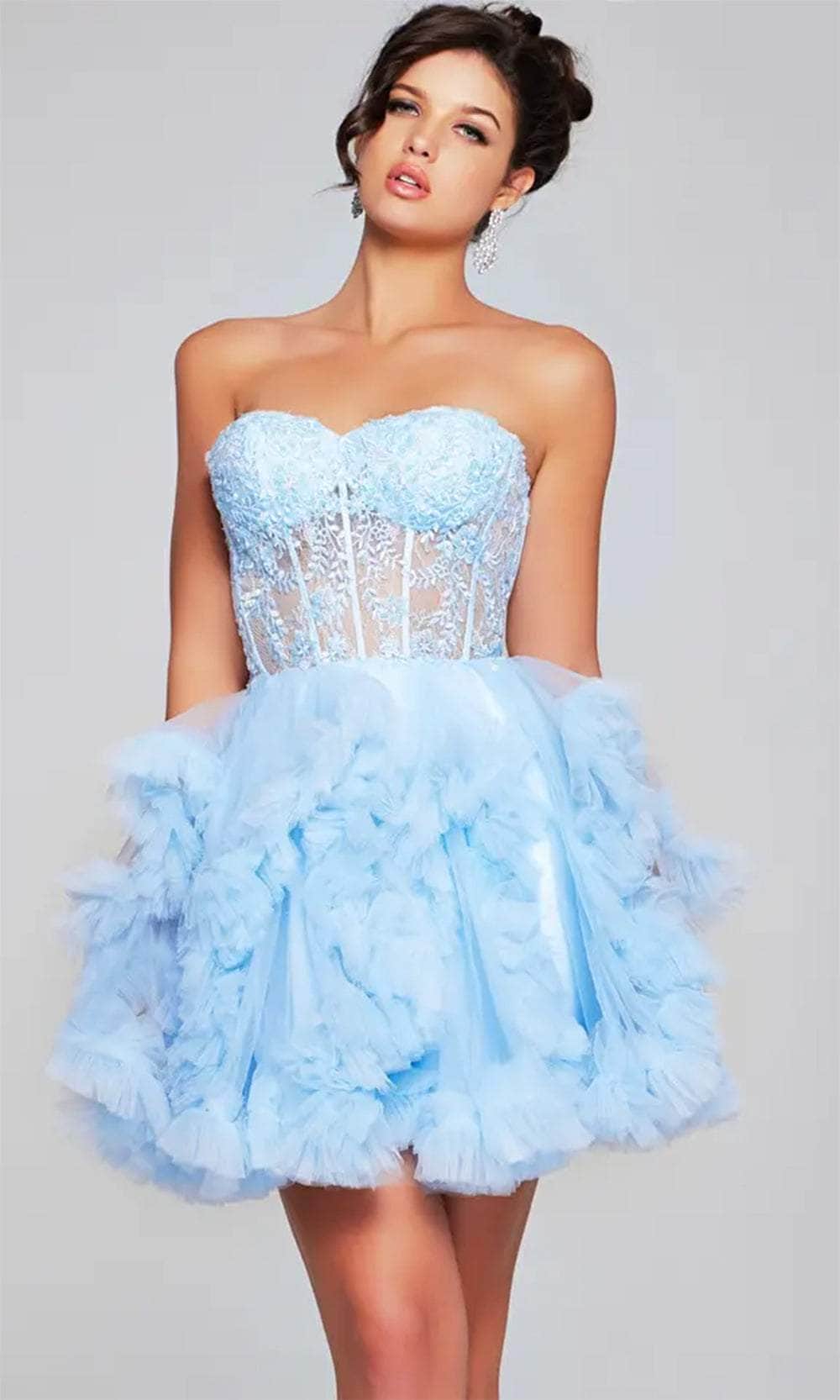 Jovani 40628 - Floral Embroidered Cocktail Dress - Image 4