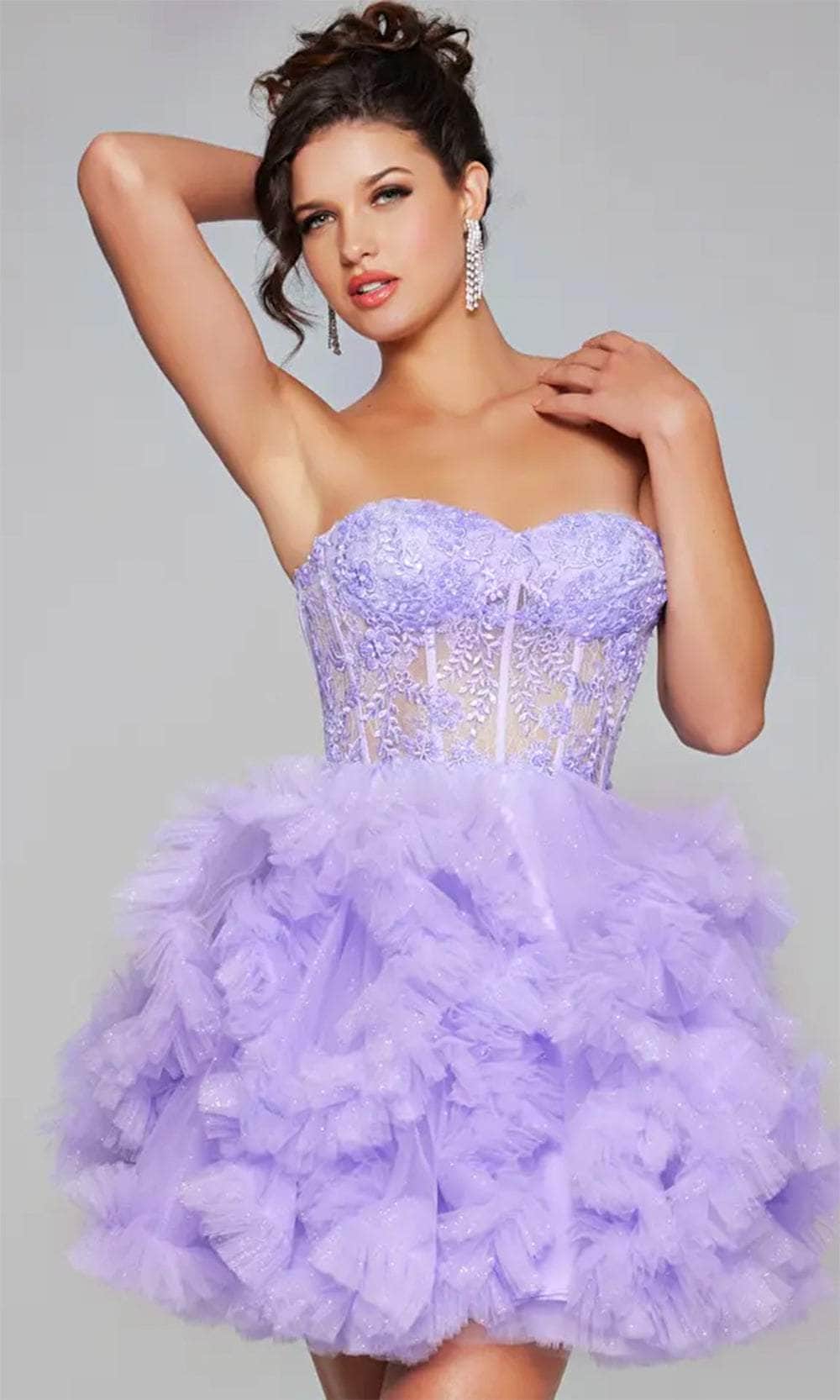 Jovani 40628 - Floral Embroidered Cocktail Dress - Image 6