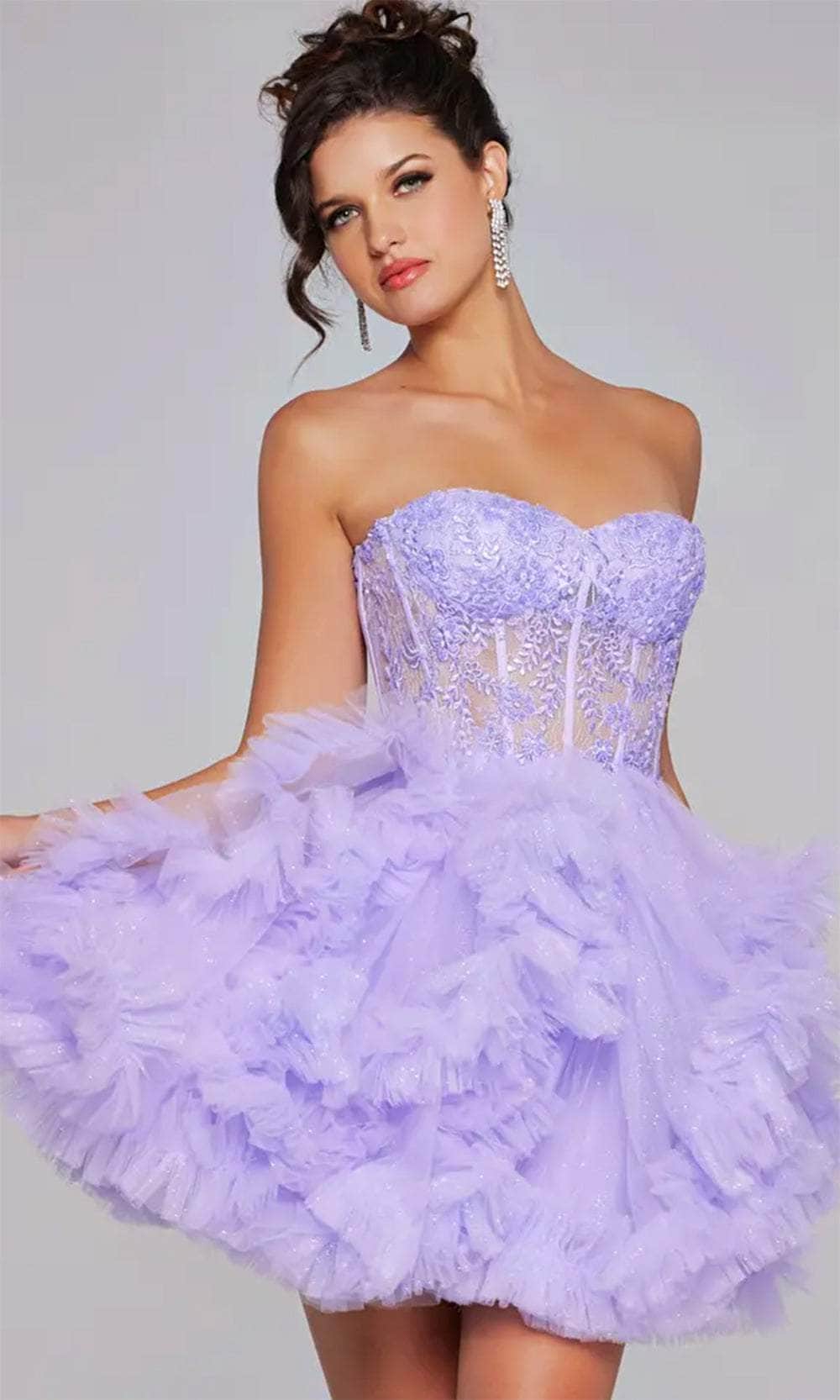 Jovani 40628 - Floral Embroidered Cocktail Dress - Image 8