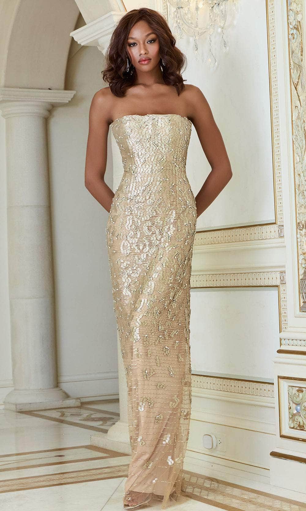 Jovani 40887 - Column Prom Dress Straight Neckline