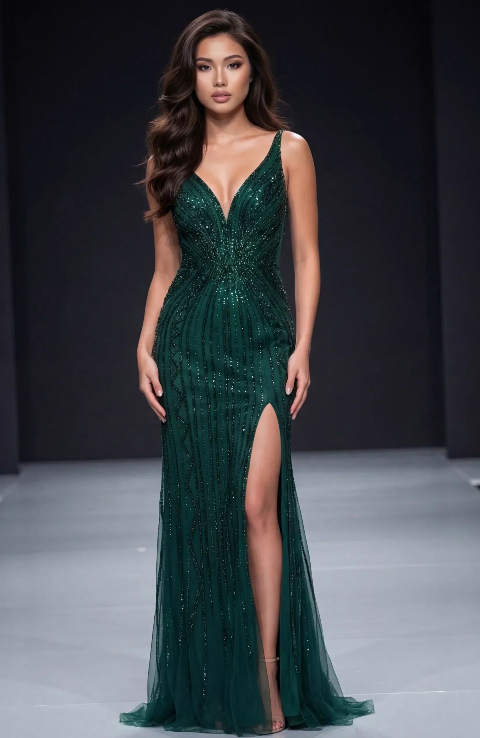 Jovani 43221 - High Slit Sleeveless Prom Gown - Image 5