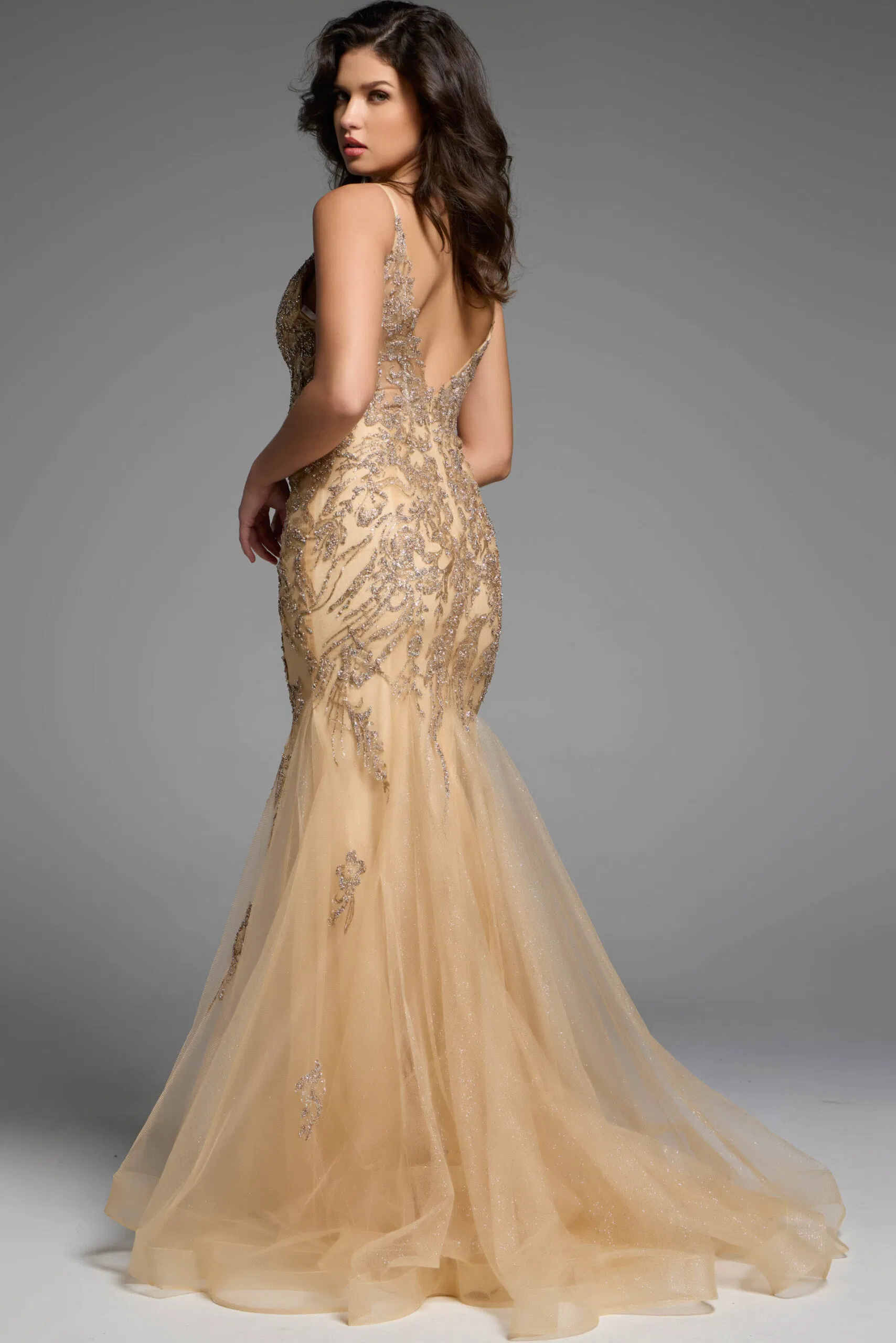 Jovani 43845 - Glitters Mermaid Prom Dress - Image 6