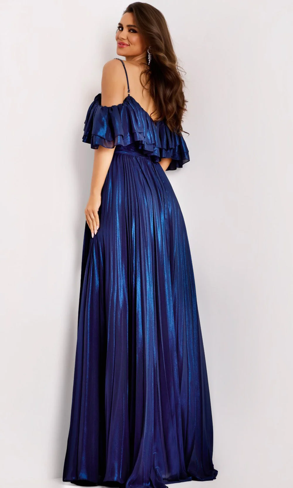 Jovani 44413 - Beaded Strap A-line Gown with Slit - Image 2