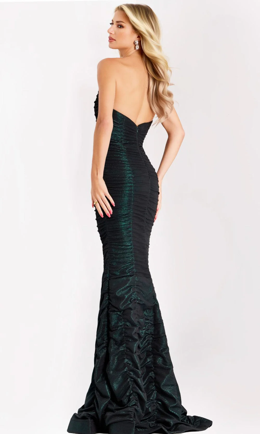 Jovani 44414 - Plunging Sweetheart Ruched Mermaid Gown - Image 2