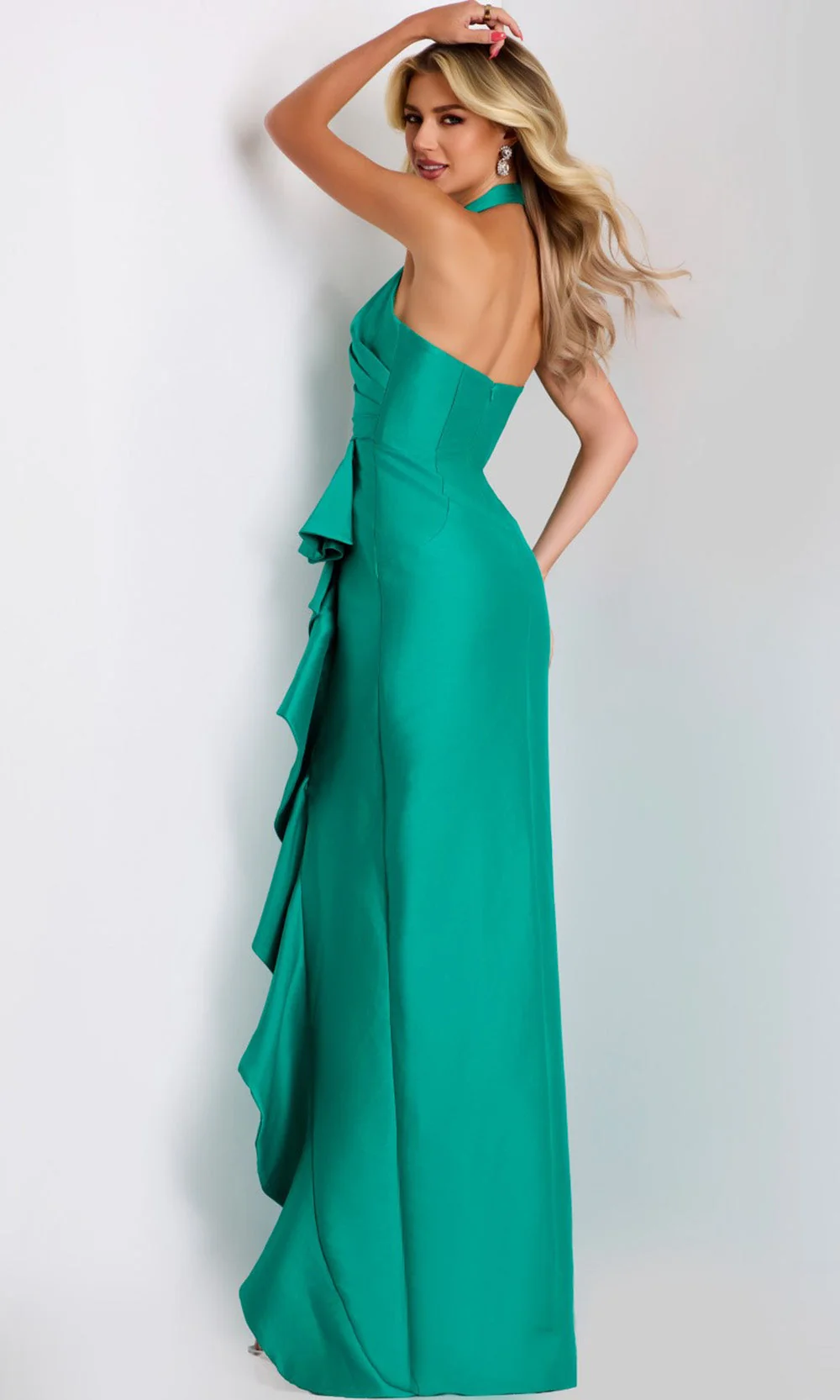 Jovani 44473 - Elegant Halter Column Gown - Image 2