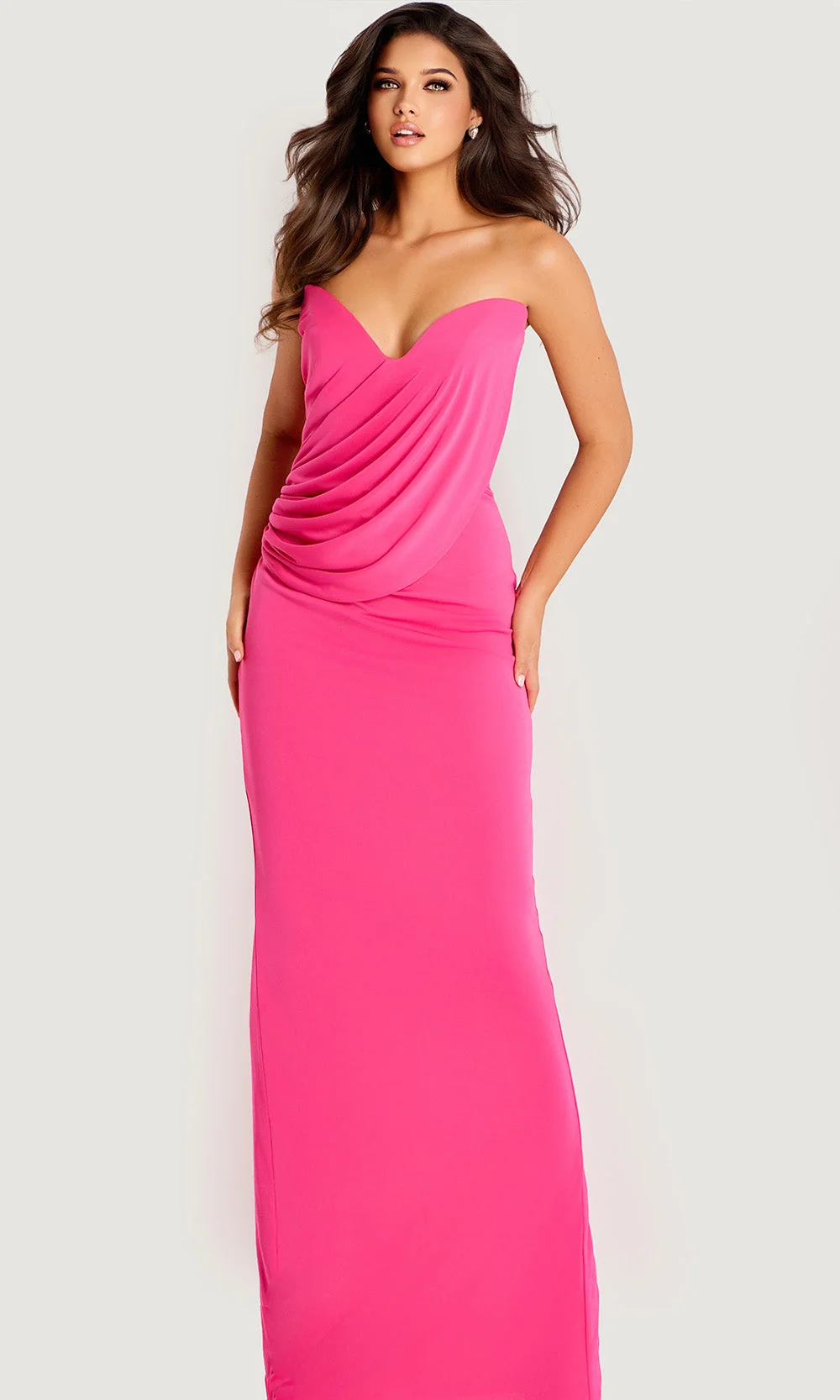 Jovani 47831 - Sweetheart Draped Bodice Long Gown - Image 3