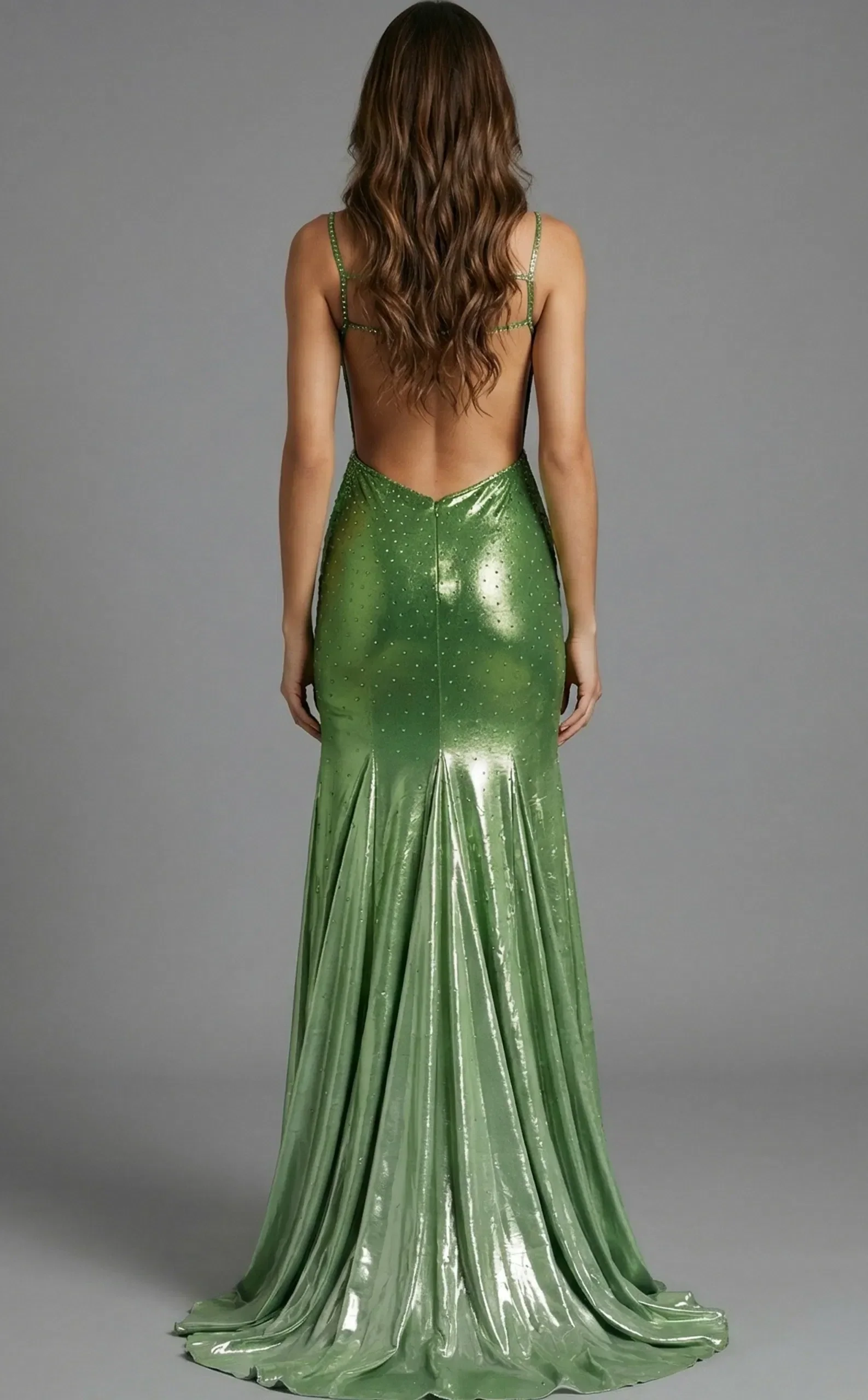 Jovani 48095 - Cutout Spaghetti Strap Ombre Gown - Image 5