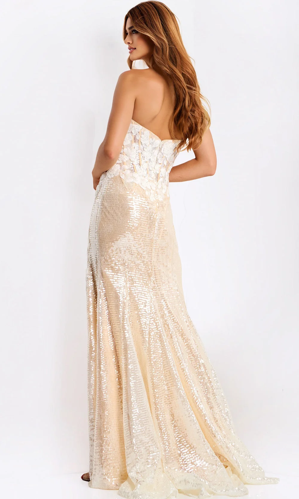 Jovani 49362 - Floral Embellished Long Sweetheart Gown - Image 2