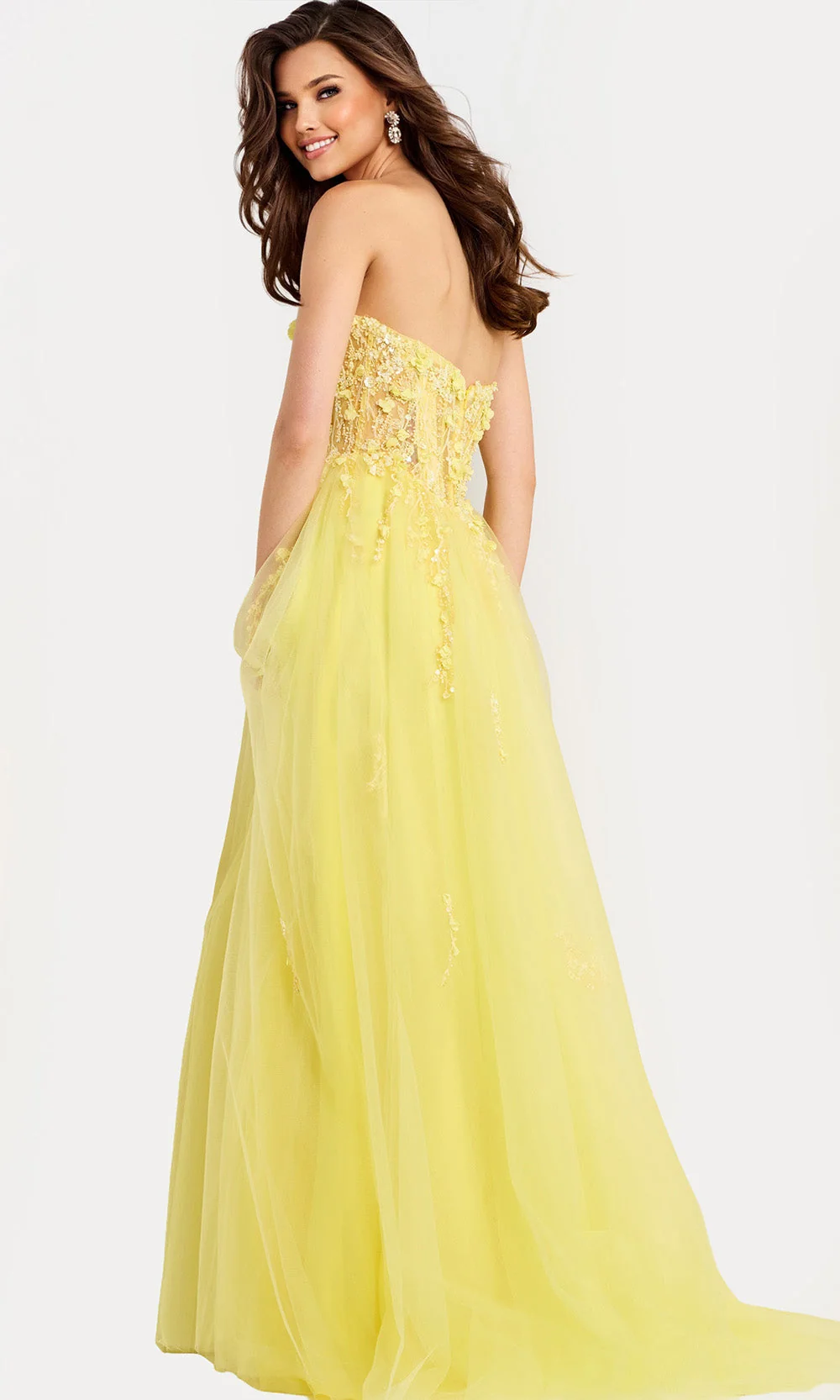 Jovani 49704 - Sweetheart Floral Embellished Long Gown - Image 2