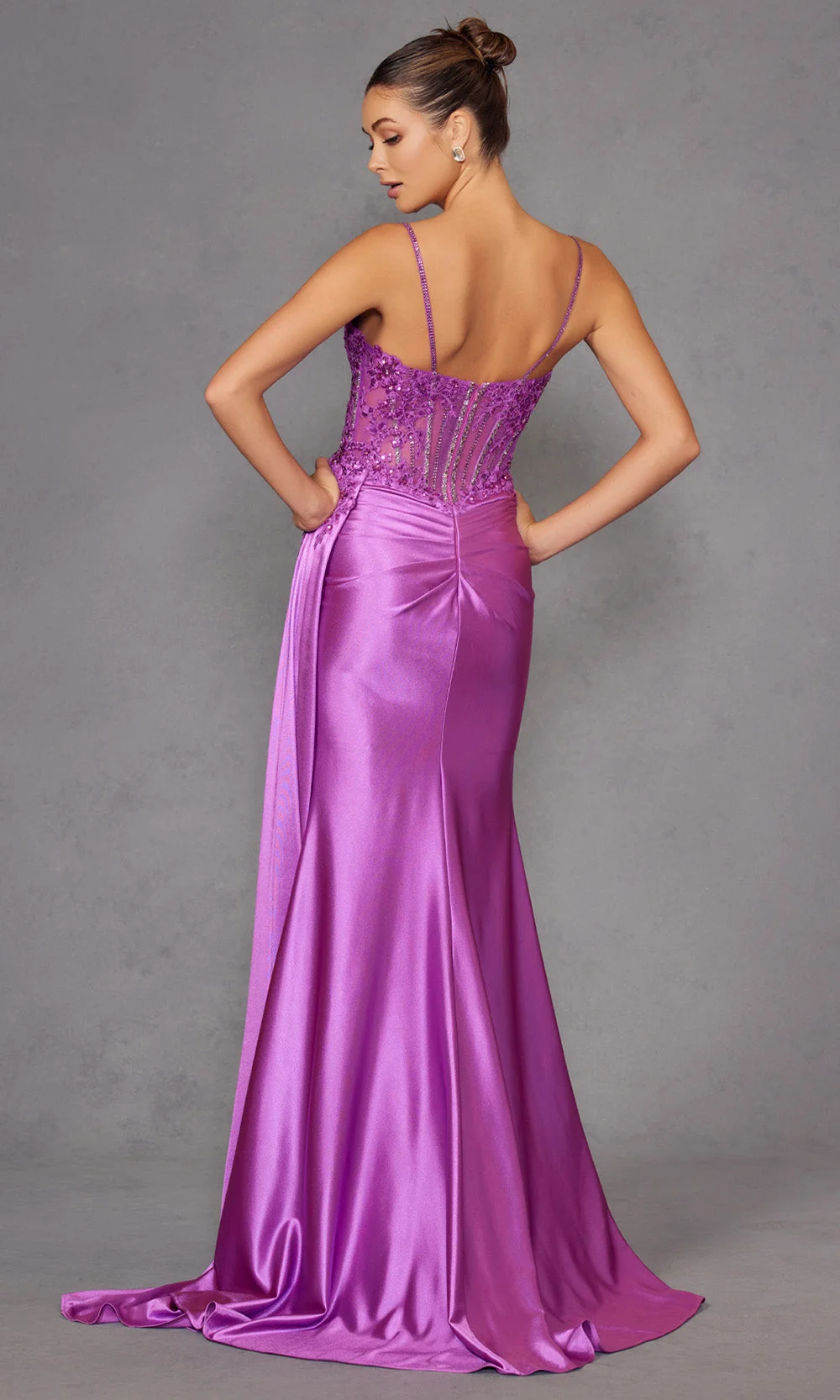 Juliet Dresses JT2535K - Embellished Sheer Corset Gown with Slit - Image 5