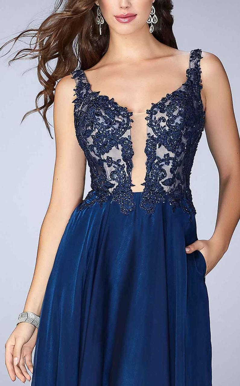 La Femme 23802 - Illusion Lace Prom Gown - Image 3