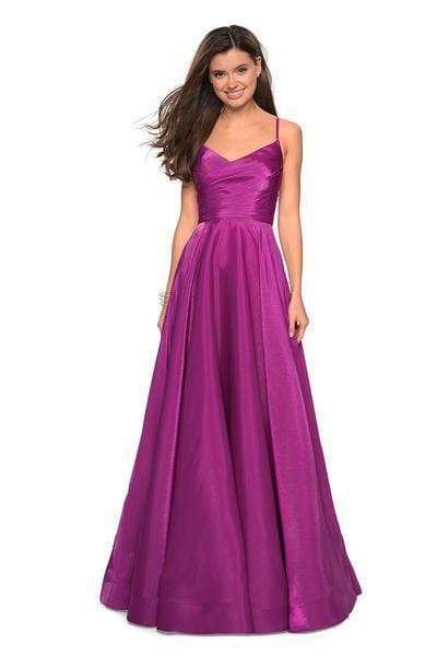 La Femme 27226 - Pleated Satin Dress