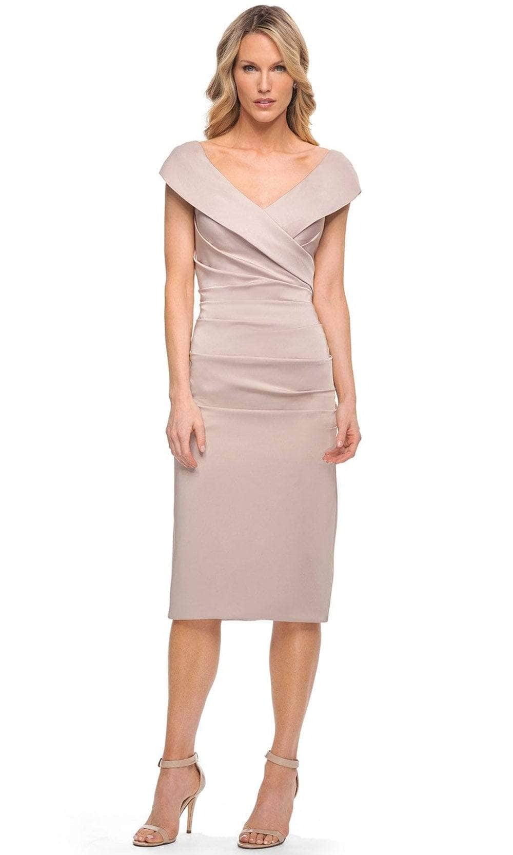 La Femme 30110SC - Wide V Neck Formal Dress - Image 3