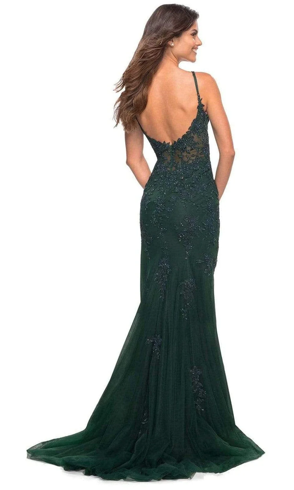 La Femme 30767SC - Lace Embellished Evening Dress - Image 2