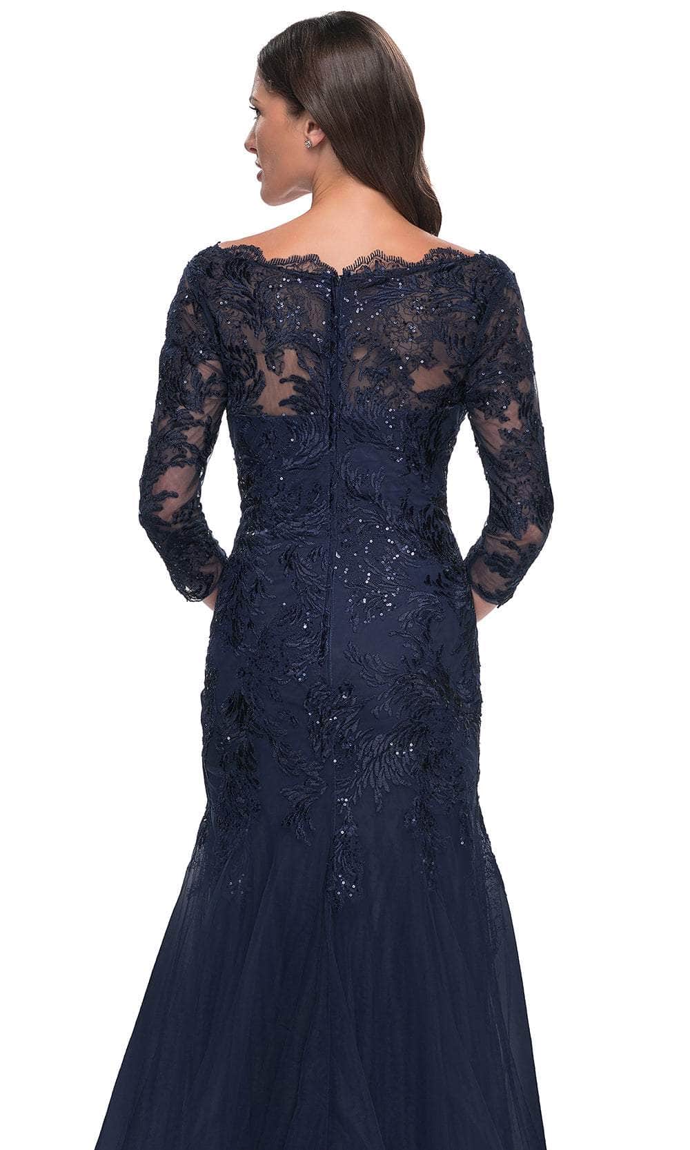 La Femme 30823SC - Scalloped V-Neck Mermaid Formal Dress - Image 8