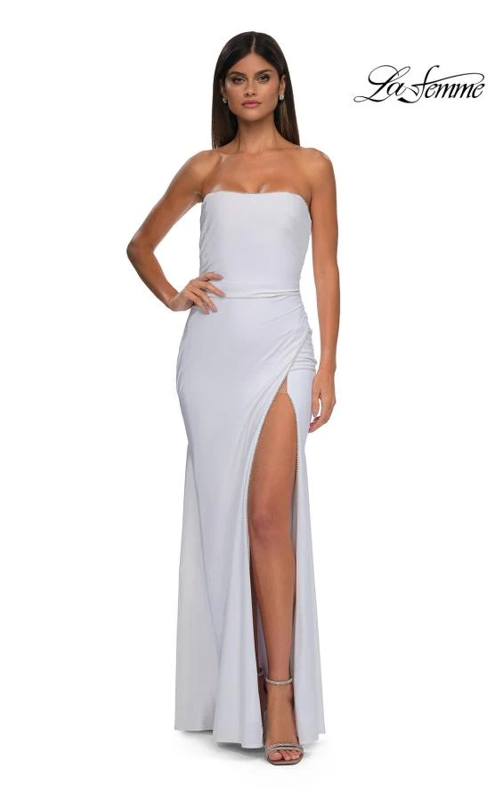 La Femme 32360 - Straight Neck High Slit Prom Gown - Image 6