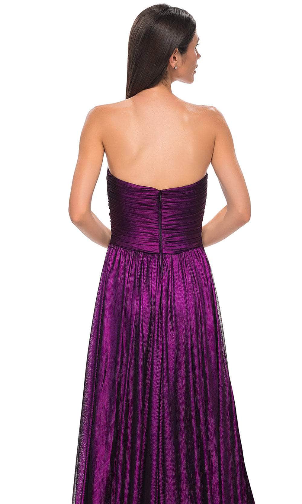 La Femme 32382 - Strapless Metallic Chiffon Evening Gown - Image 17