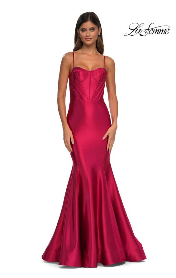 La Femme 32555 - Satin Corset Prom Gown - Image 6