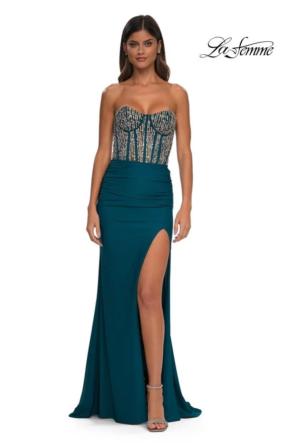 La Femme 32669 - Rhinestone Corset Prom Gown - Image 13