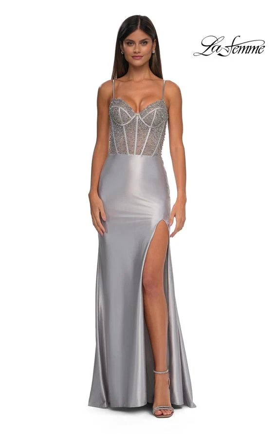La Femme 32691 - Rhinestone Embellished Corset Prom Gown - Image 6
