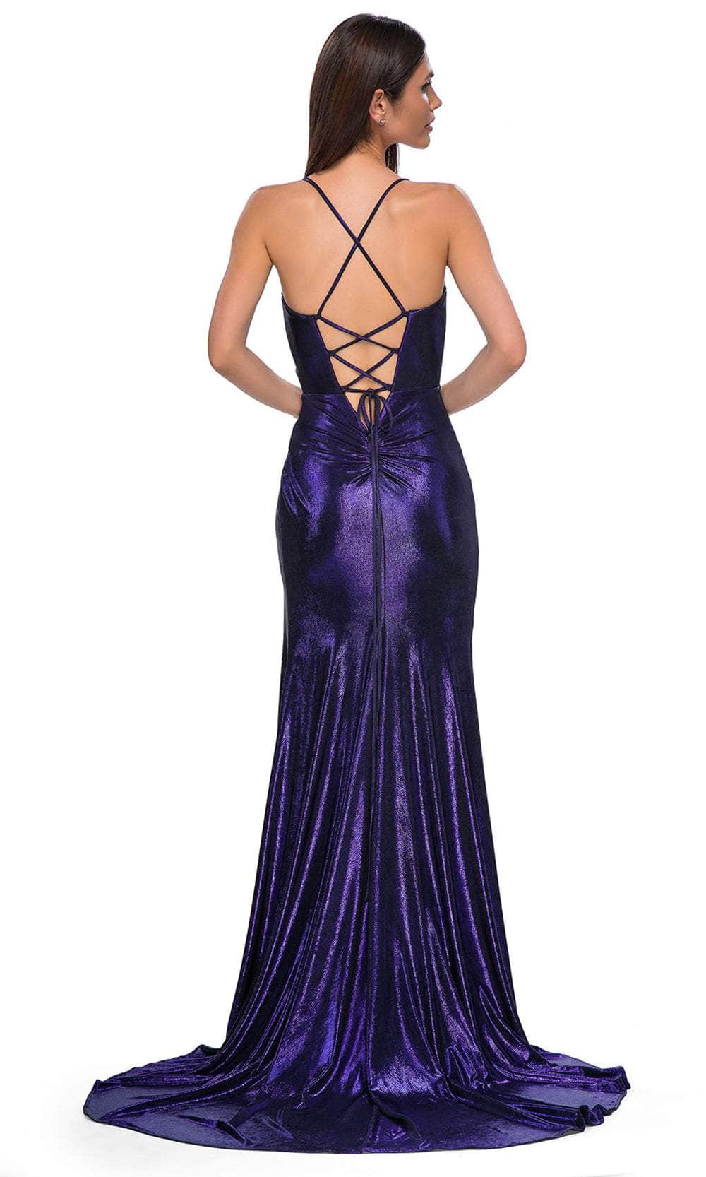 La Femme 32884 - Jersey  Faux Wrap Prom Gown - Image 8