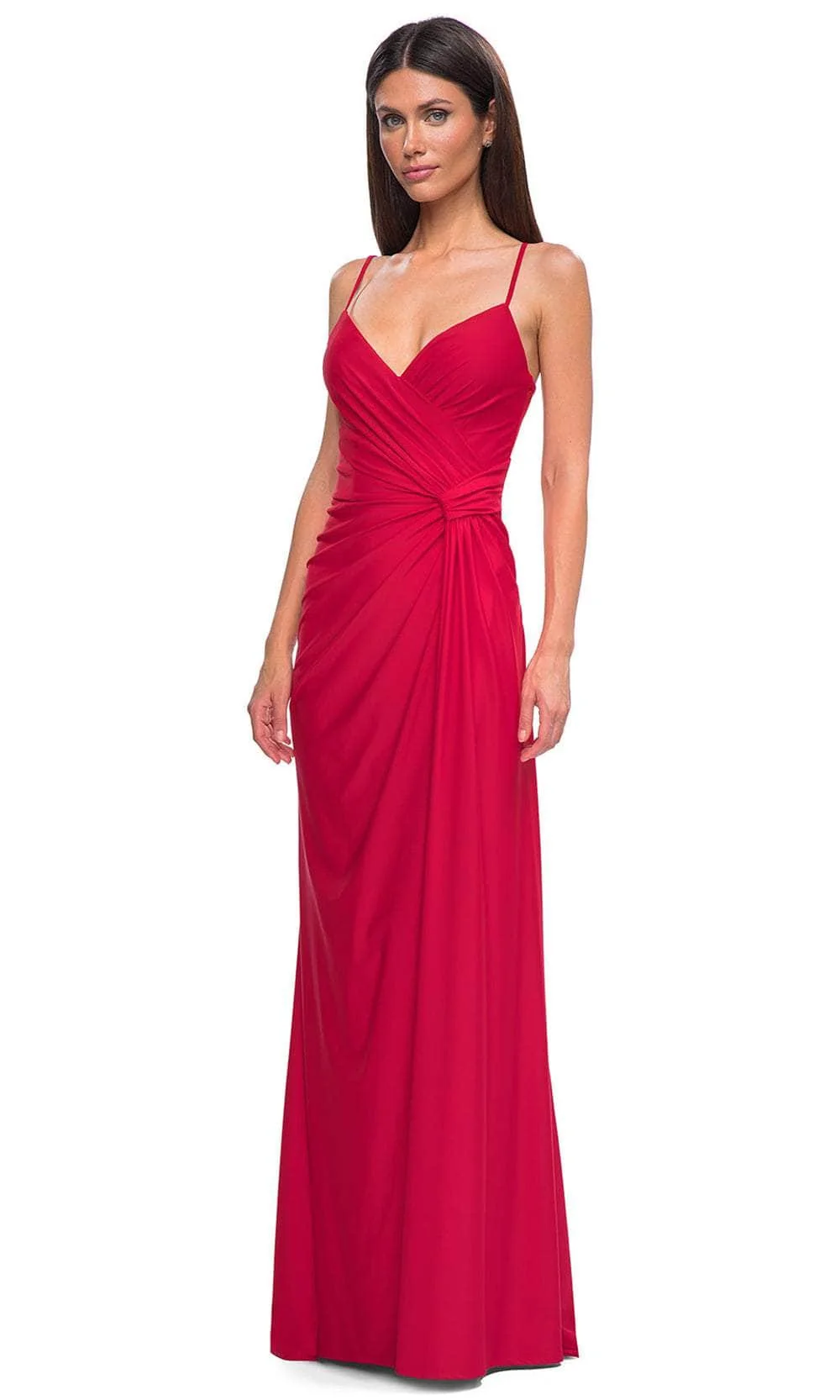 La Femme 32977 - Spaghetti Straps Ruched Prom Gown - Image 11