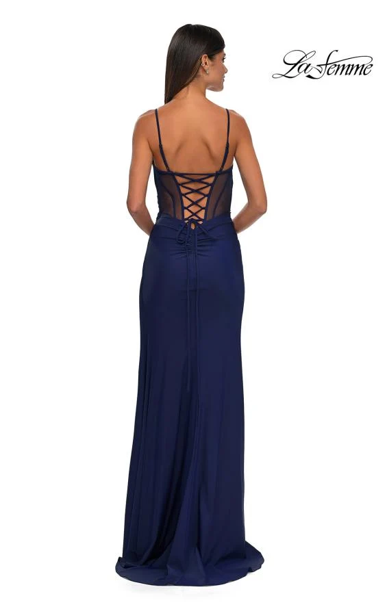 La Femme 32977 - Spaghetti Straps Ruched Prom Gown - Image 13