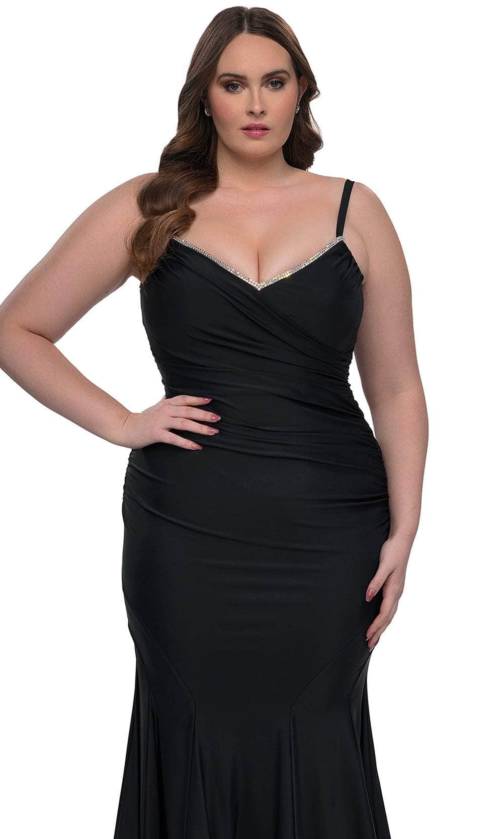 La Femme 33057 - Rhinestone Edge Evening Dress - Image 3