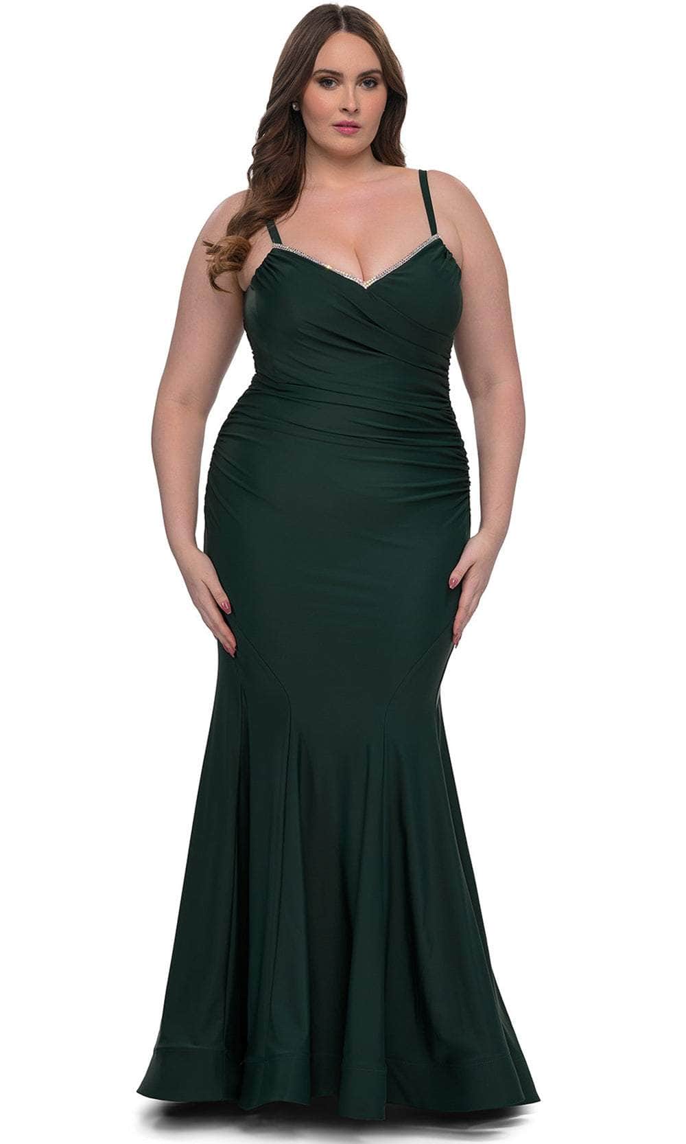 La Femme 33057 - Rhinestone Edge Evening Dress - Image 5