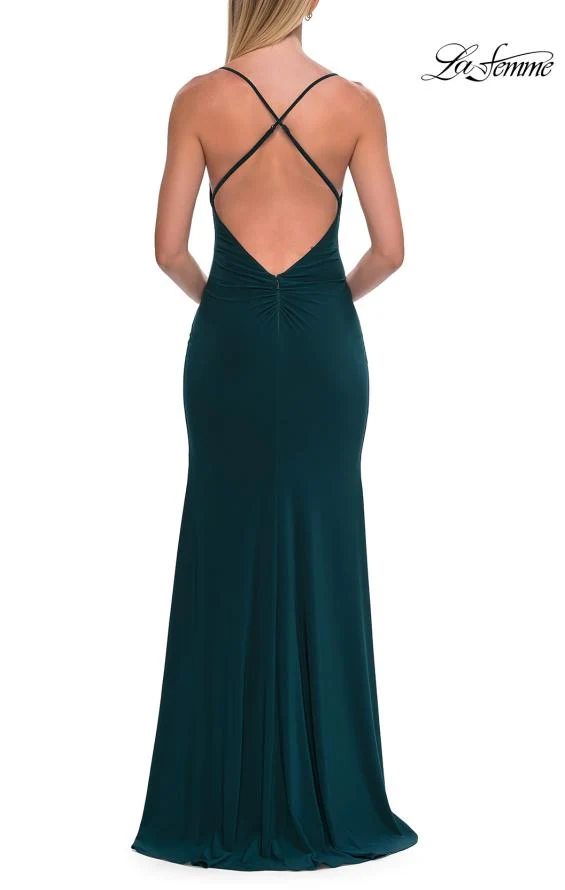 La Femme 33299 - Fitted Crisscross Back Prom Gown - Image 11