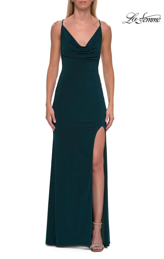 La Femme 33299 - Fitted Crisscross Back Prom Gown - Image 6