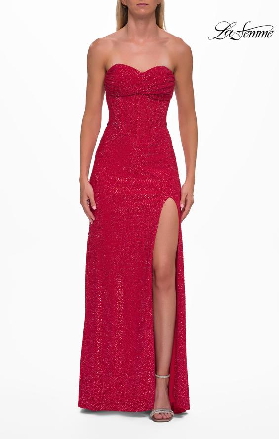 La Femme 33304 - Strapless Dazzling Beaded Jersey Gown - Image 6