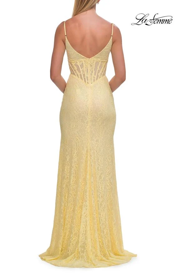 La Femme 33442 - Scoop Back Lace Sheath Gown - Image 12