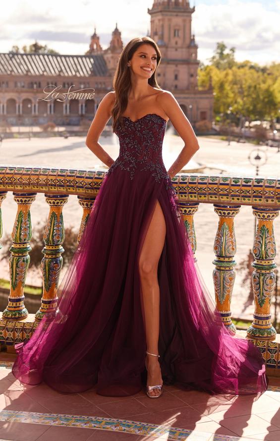 La Femme 33551 - Sweetheart Beaded Lace Tulle Gown - Image 6