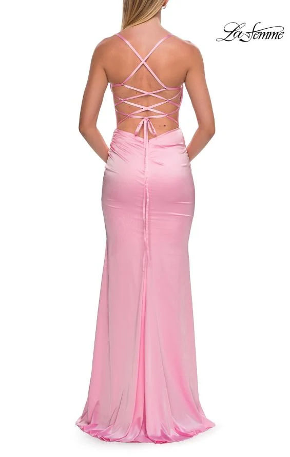 La Femme 33604 - Spaghetti Strap Long Sheath Gown - Image 11