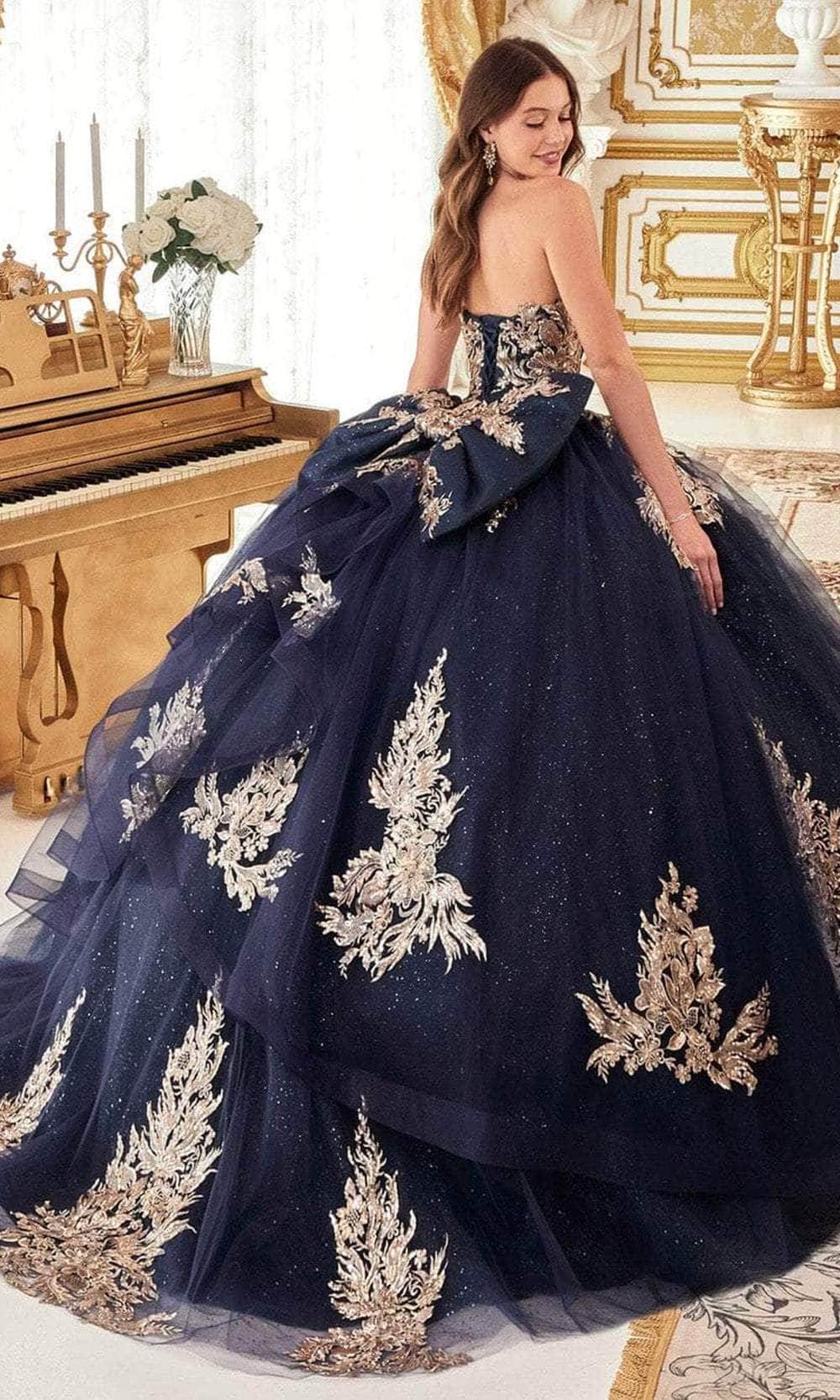 Ladivine 15715 - Bow Detailed Ballgown - Image 2