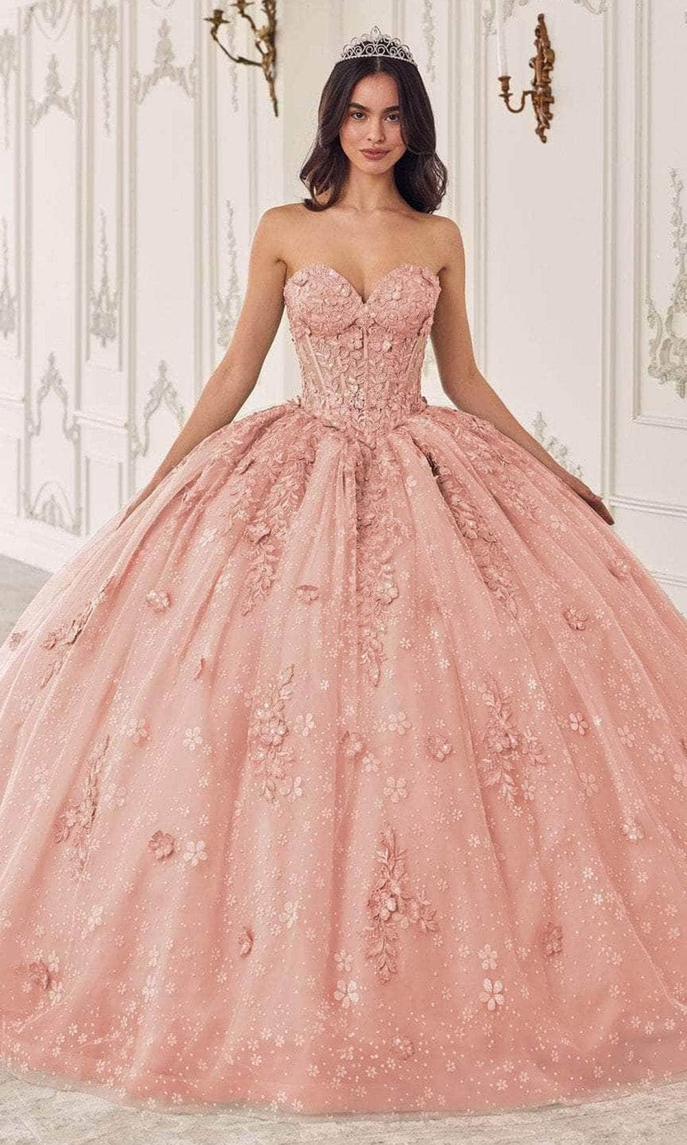 Ladivine 15722 - Applique Sleeve Ballgown - Image 7