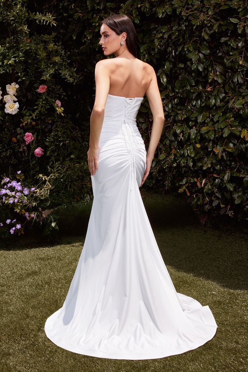Ladivine CD791W - Fitted Satin Wedding Dress - Image 2