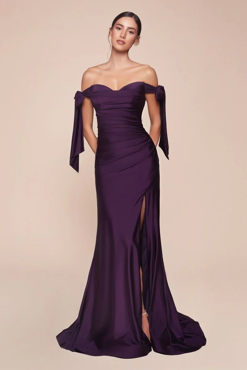 Ladivine CD943C- High Slit Jersey Gown - Image 13