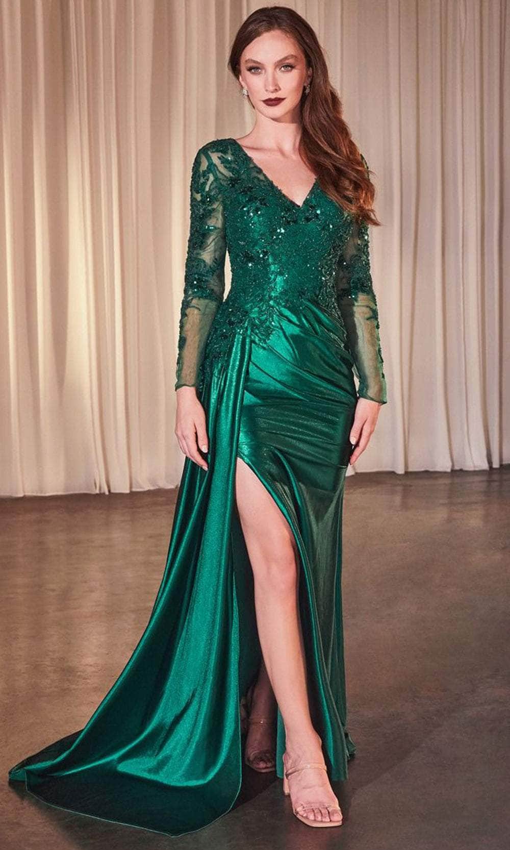 Mermaid Evening Gown with Long Sleeves - Image 2