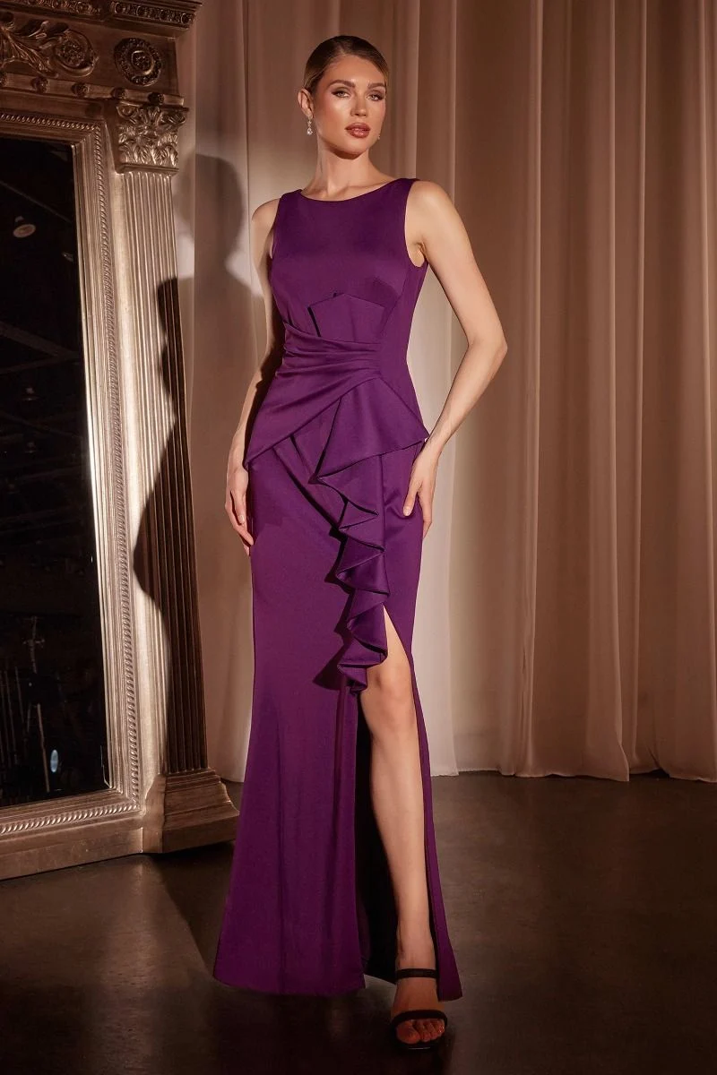 Ladivine CH377 - Jewel Neck V-Back Prom Dress - Image 4