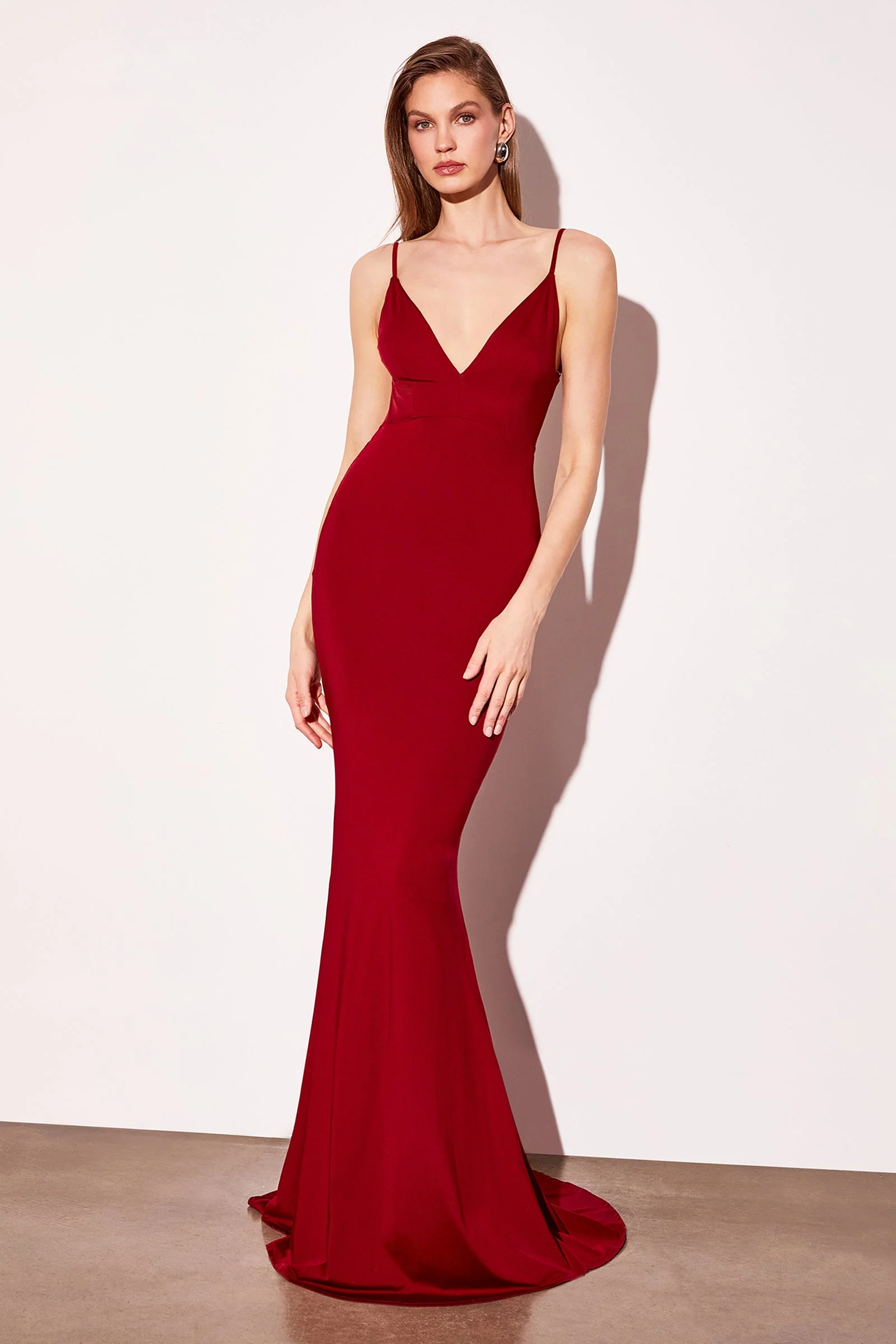 Ladivine T905 - V Neck Fitted Long Dress - Image 8