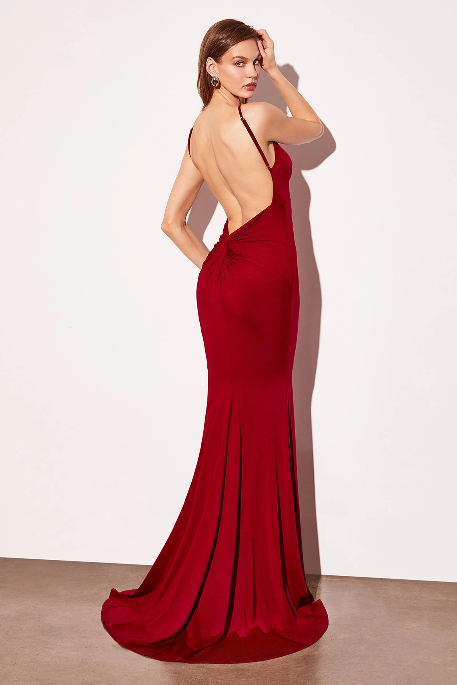 Ladivine T905 - V Neck Fitted Long Dress - Image 9