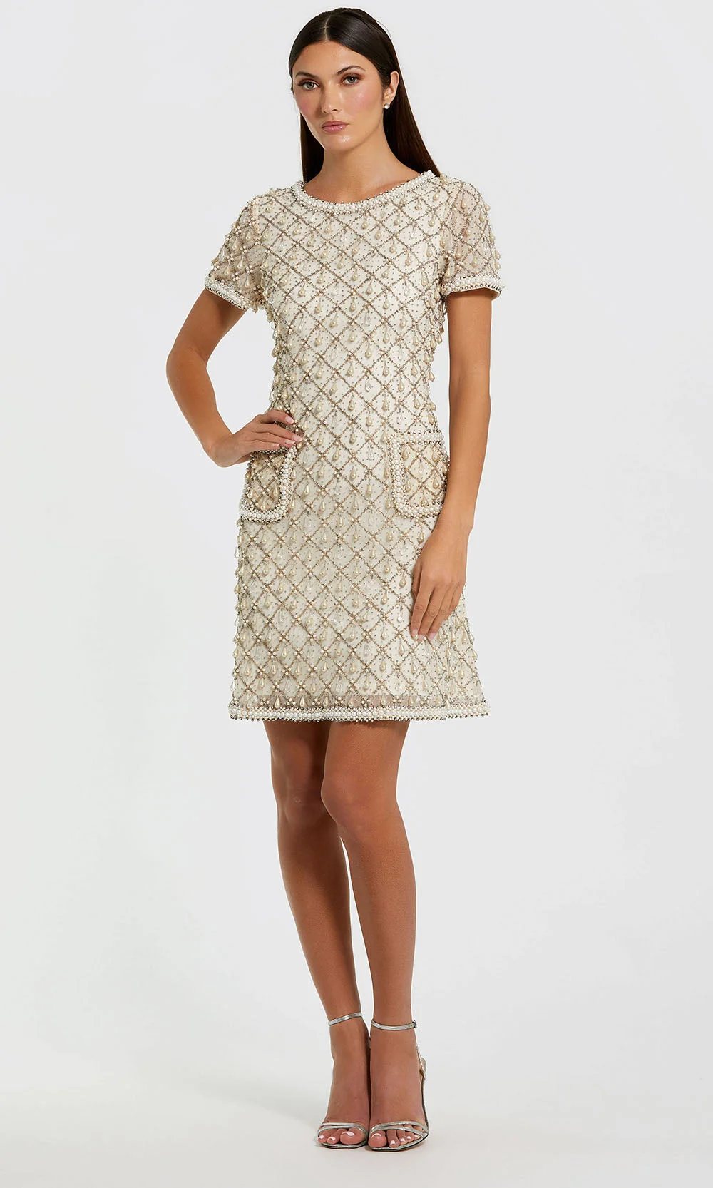 Mac Duggal 10097 - Jewel Neck Embellished Cocktail Dress