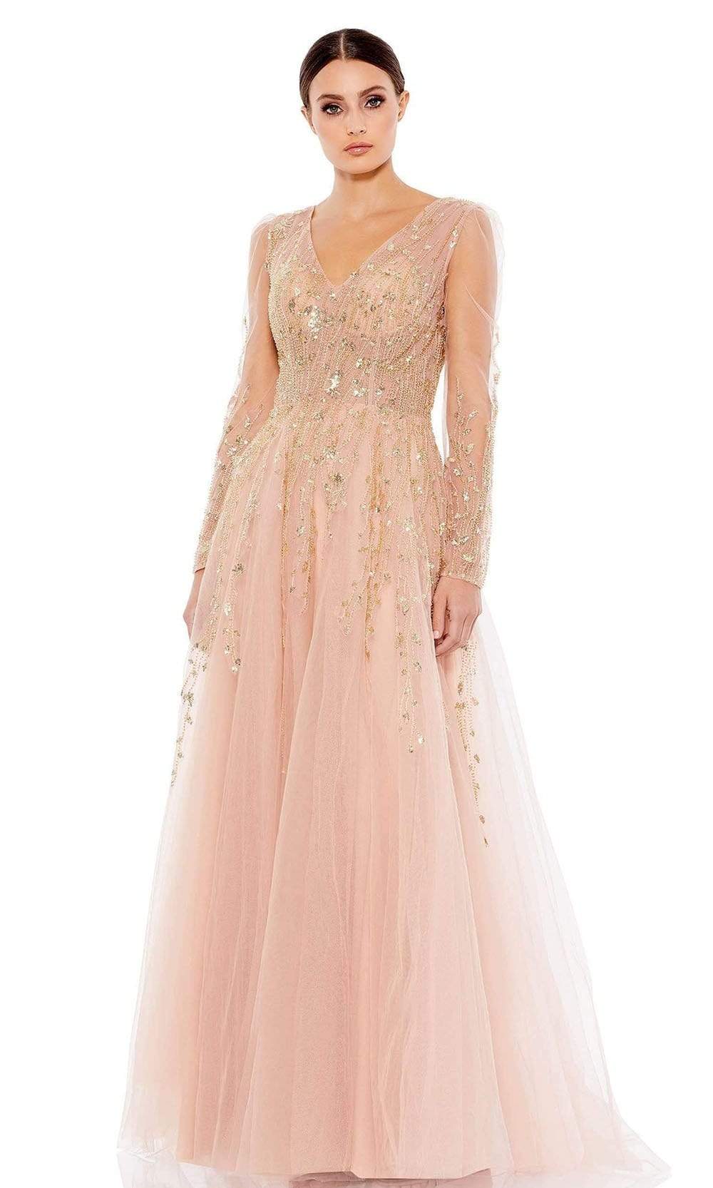 Mac Duggal 20295 - Sheer Sleeve Beaded Applique Formal Dress - Image 5