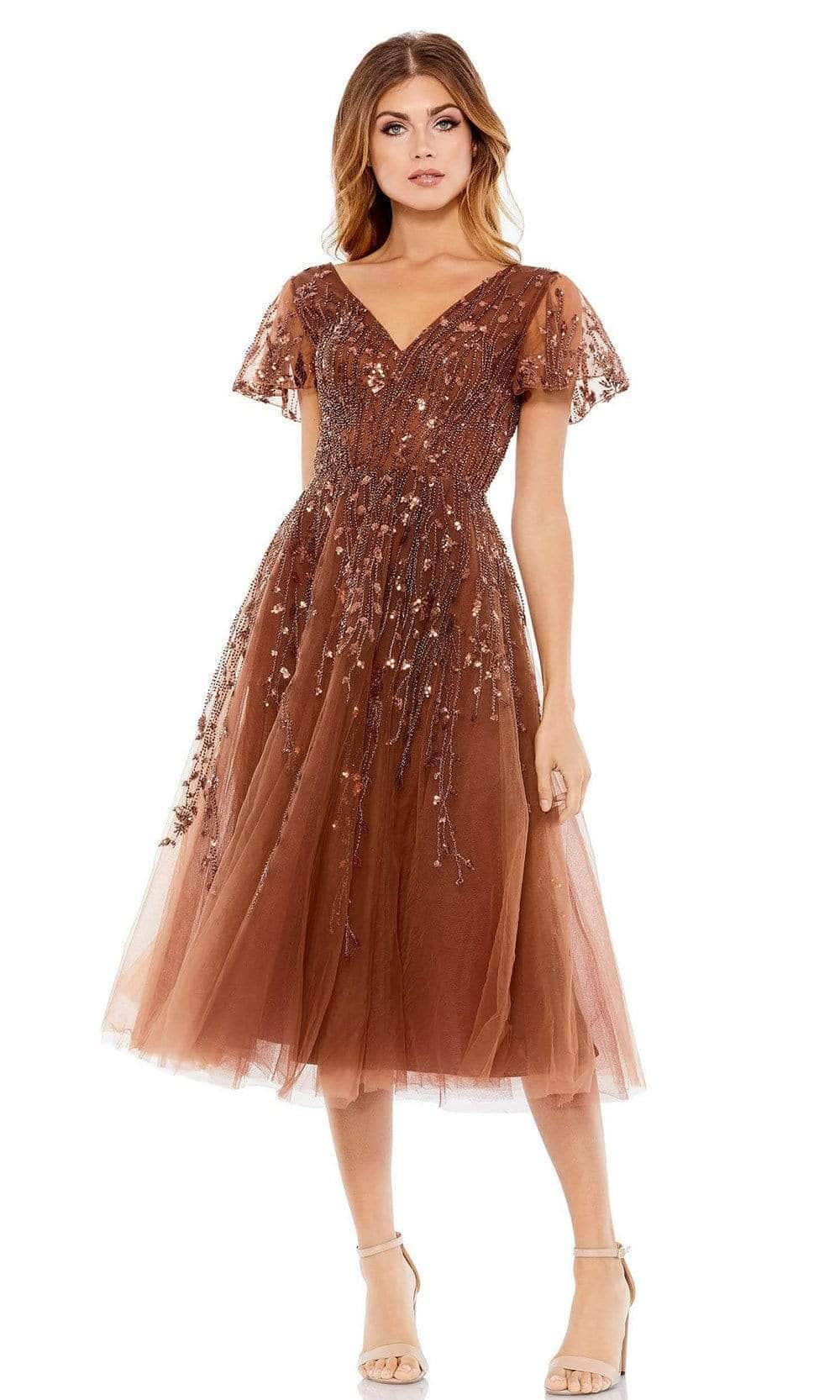 Mac Duggal - 20304 Flutter Sleeve Beaded Formal Dress