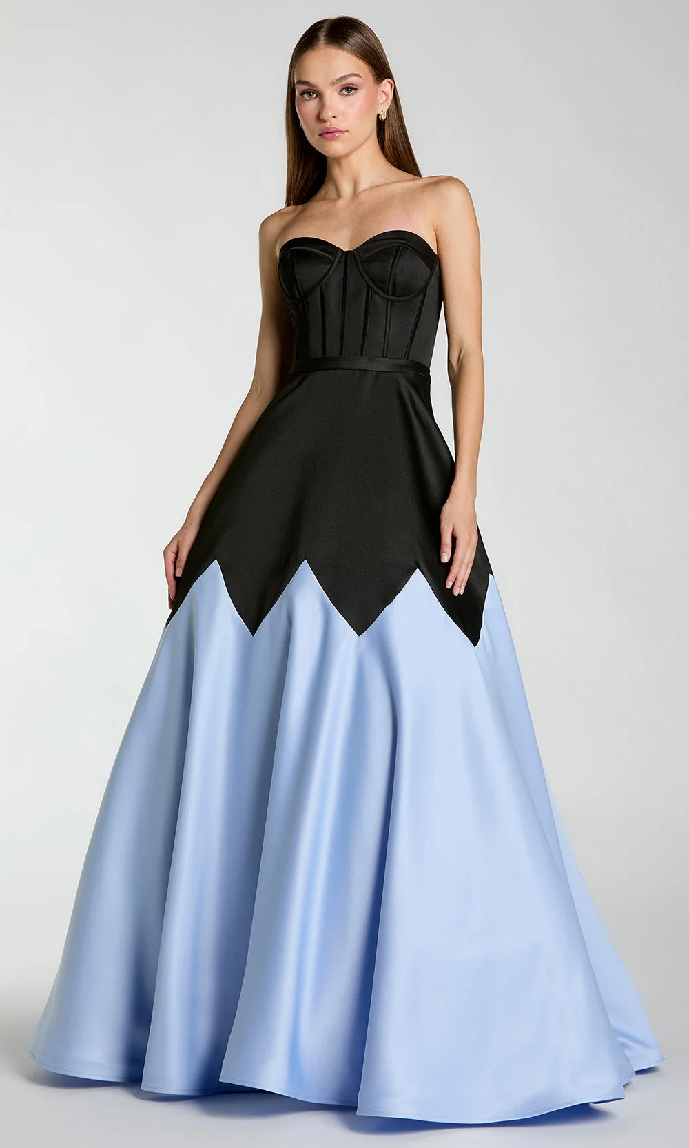 Mac Duggal 21229 - Strapless Two-Tone Evening Gown