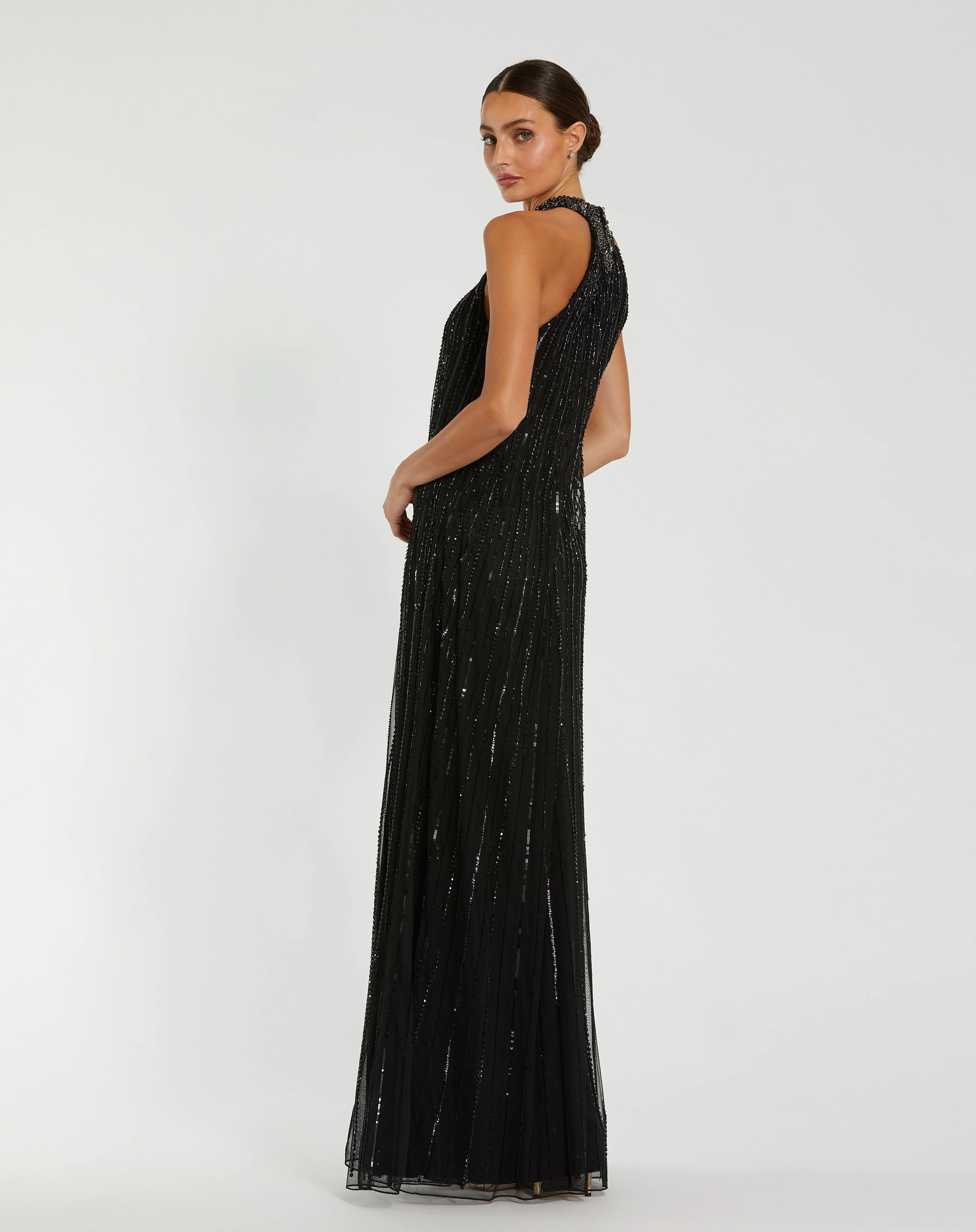Mac Duggal 23043 - Flowing A-Line Gown with Beaded Collar - Image 2