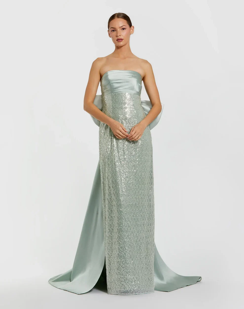 Mac Duggal 37011 - Fitted Sequin Gown with Slit - Image 4